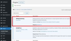 Activated BPMpesaGateway plugin